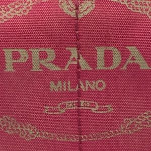 Prada Logo Canapa Canvas Pink Tote